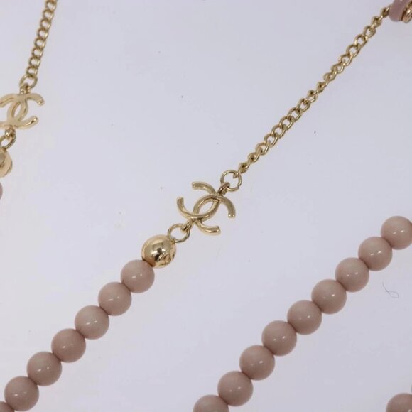 CHANEL COCO Mark Ball Chain Strap Glasses Plastic Pink CC Auth BA4089 - Picture 15 of 15